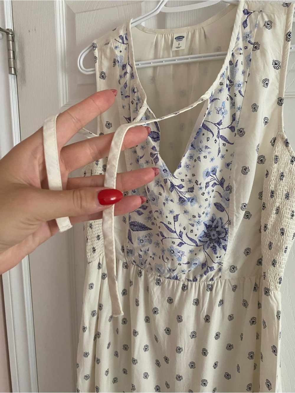 Floral Midi Dress with Blue Floral - Picture 3 of 6